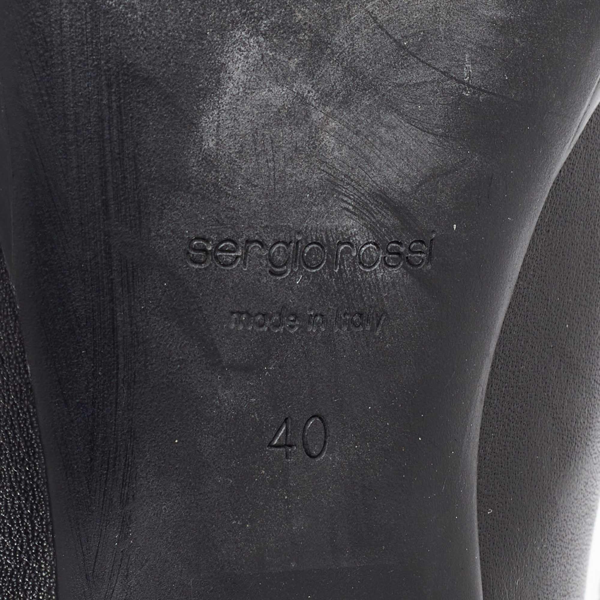 Sergio Rossi Black Leather Buckle Detail Ankle Boots Size 40 For Sale 3