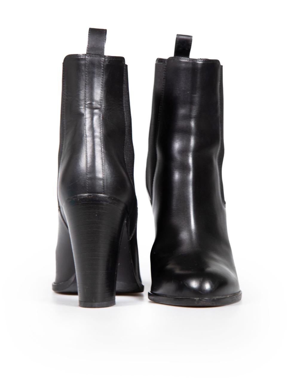 Sergio Rossi Black Leather Chelsea Heeled Boots Size IT 36 In Good Condition For Sale In London, GB