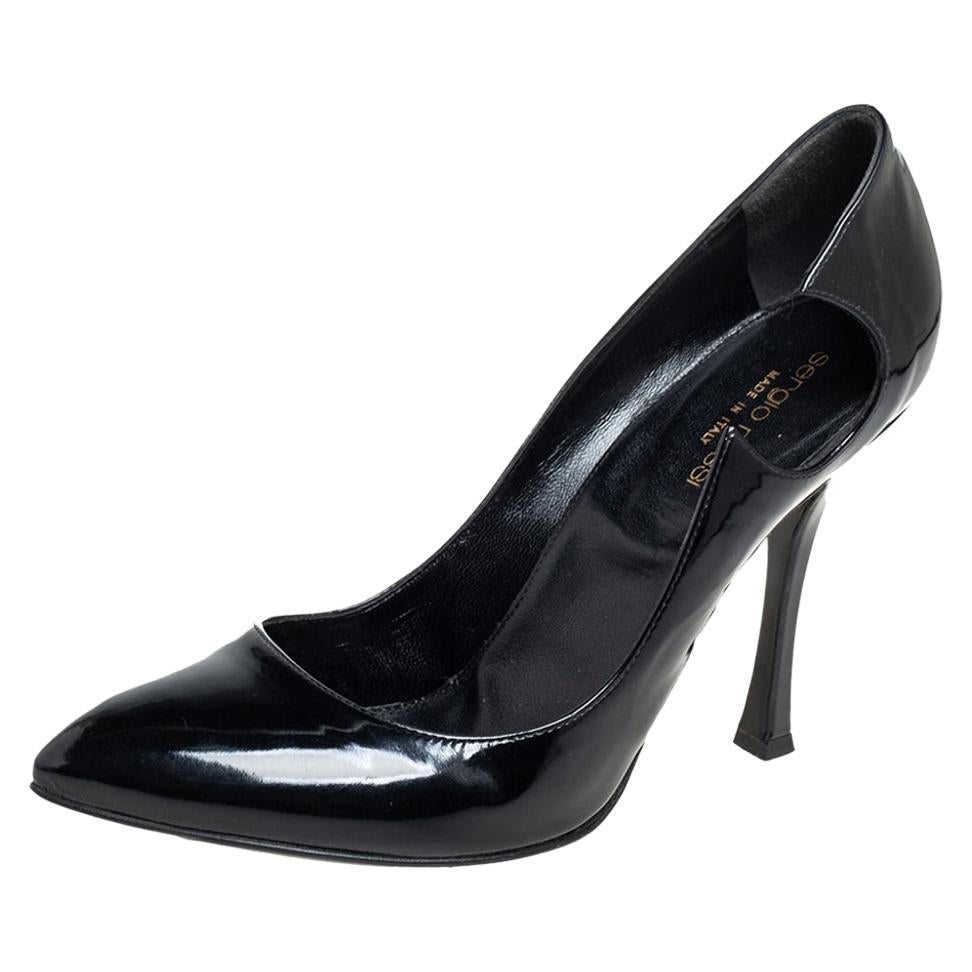 Sergio Rossi Black Leather Cut Out Pumps Size 40