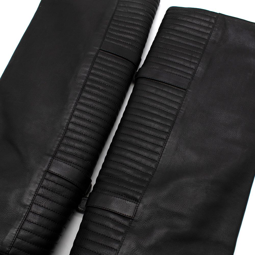 Sergio Rossi Black Leather Heeled Knee Boots 41 For Sale 1