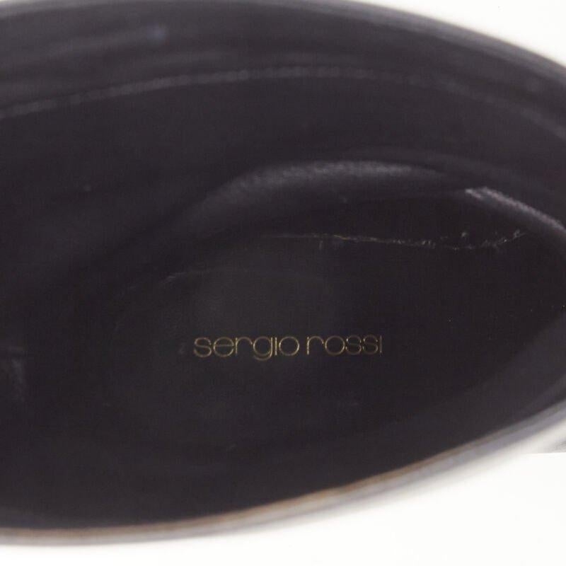 SERGIO ROSSI black leather point toe pull on high heel boots EU38 For Sale 5