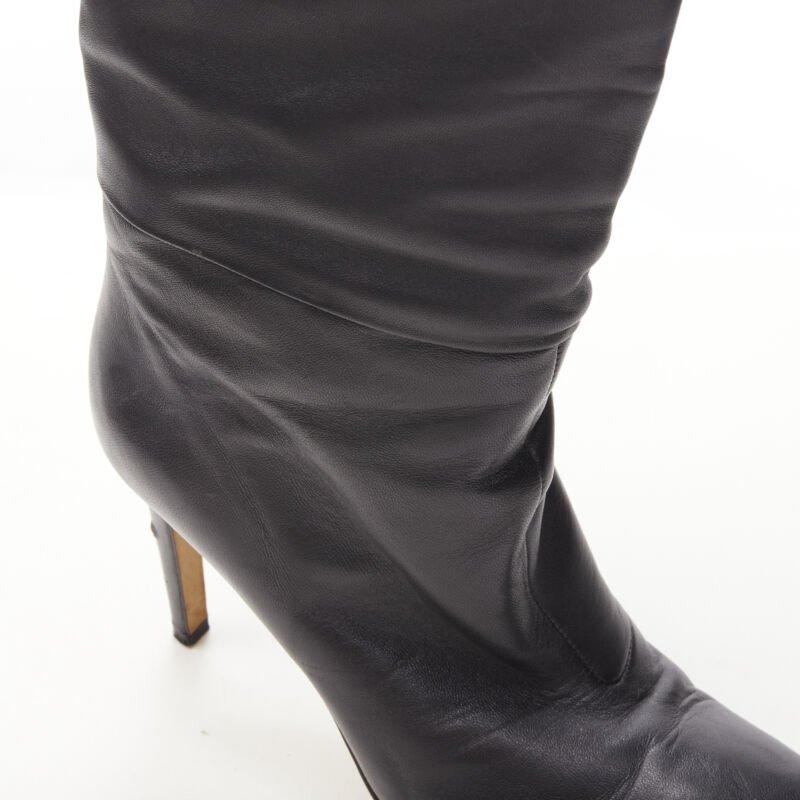 SERGIO ROSSI botas de piel negra con punta y tacón EU38 en venta 2
