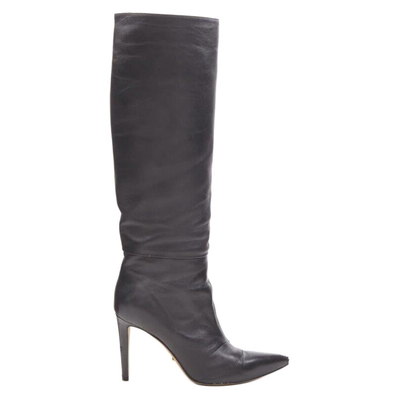 SERGIO ROSSI botas de piel negra con punta y tacón EU38 en venta