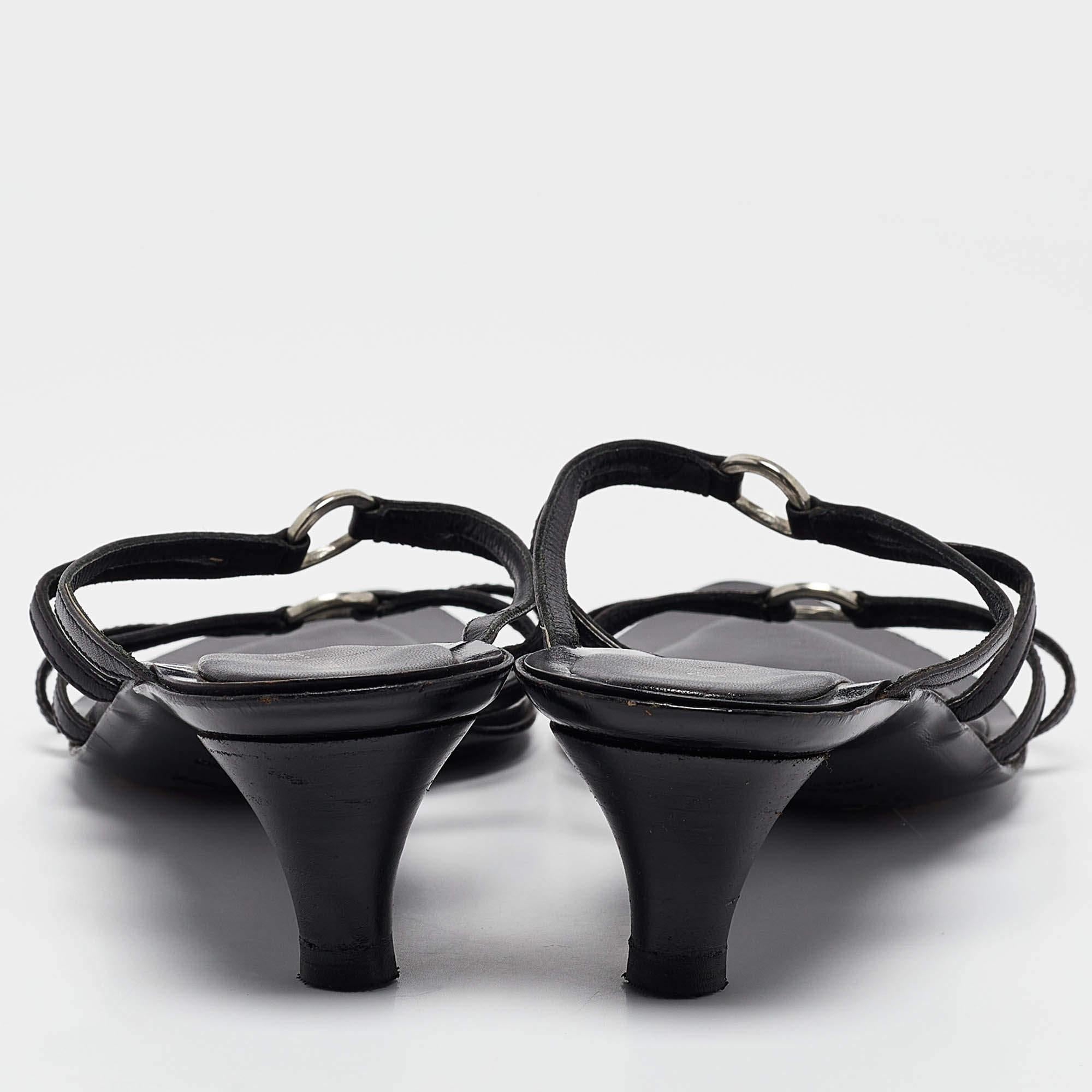 Sergio Rossi Schwarz Leder Riemchen Slide Sandalen Größe 41 im Angebot 1