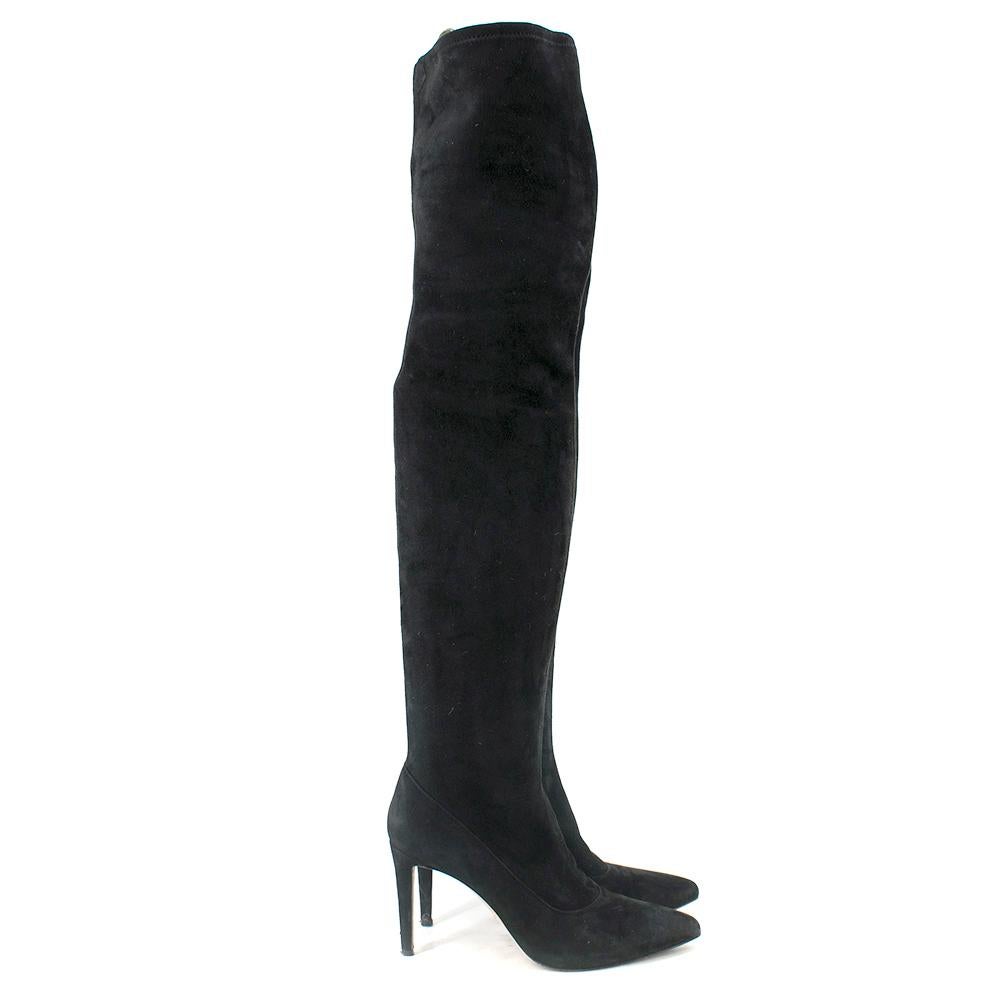 Sergio Rossi Black Over the Knee Heeled Boots 

- Black Suede Over the Knee boots 
- Side zip and pull on
- Matrix Stretch 

Please note, these items are pre-owned and may show signs of being stored even when unworn and unused. This is reflected