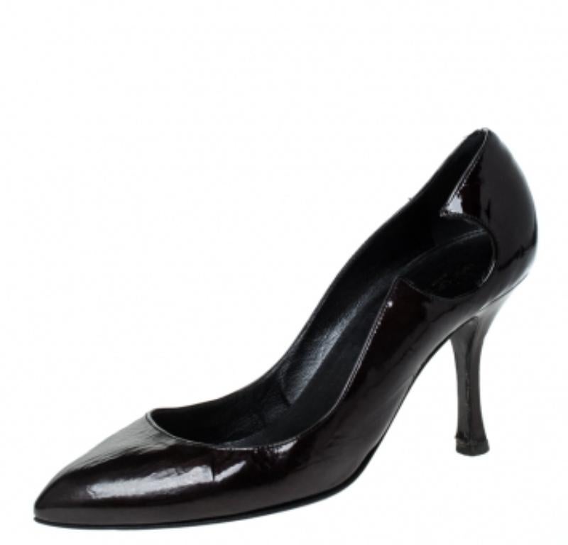 Sergio Rossi Pumps Marissa in vernice nera taglia 39 in vendita 1