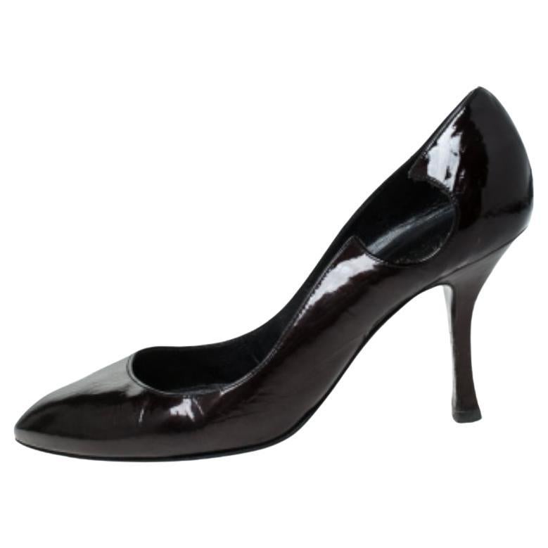 Sergio Rossi Pumps Marissa in vernice nera taglia 39 in vendita