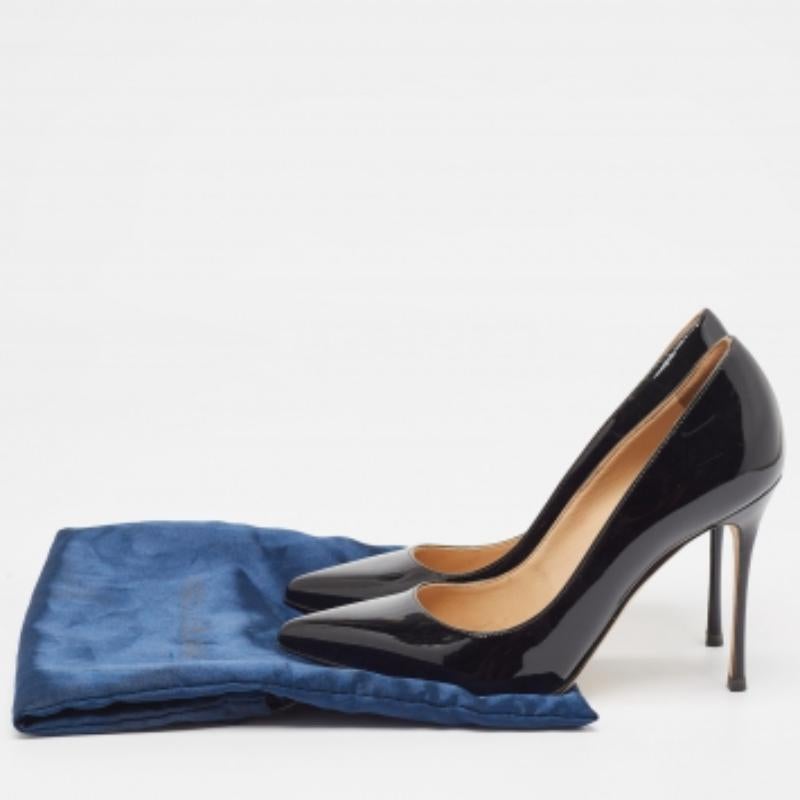 Sergio Rossi Black Patent Leather Pointed Toe Pumps Size 36 Negro en venta