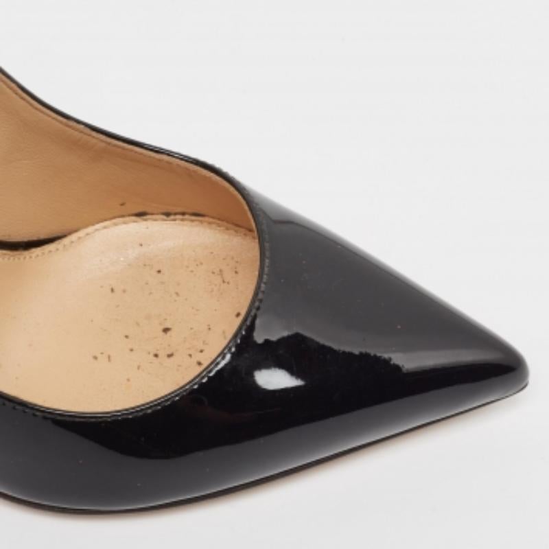 Sergio Rossi Black Patent Leather Pointed Toe Pumps Size 36 en venta 3
