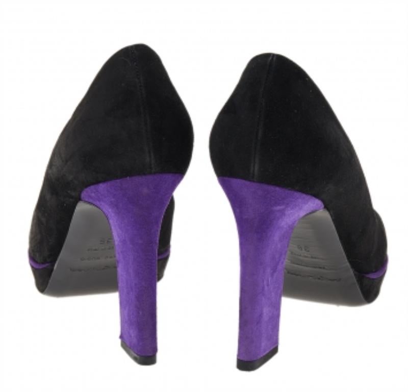 Noir Sergio Rossi - Escarpins à plateforme en daim noir/mauve - Taille 36