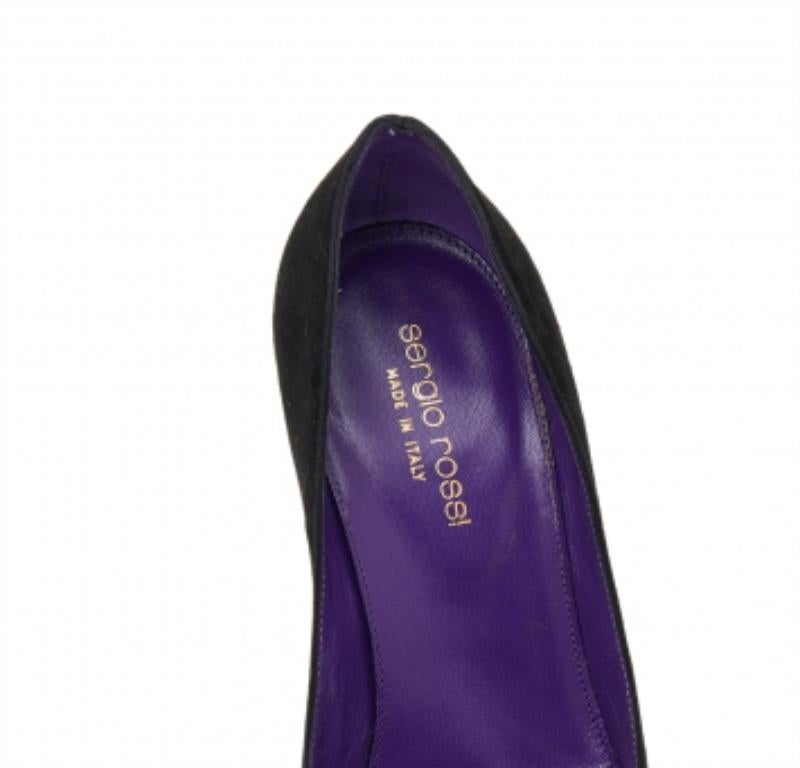  Sergio Rossi - Escarpins à plateforme en daim noir/mauve - Taille 36 Pour femmes 