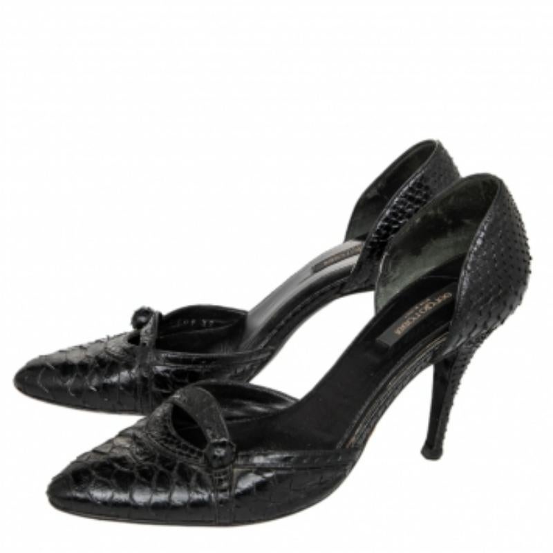 Sergio Rossi Black Python D'orsay Pumps Size 39 4