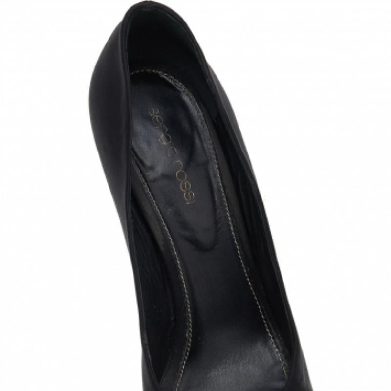 De las mujeres Sergio Rossi Negro Satén Anudado Peep Toe Plataforma Bombas Tamaño 38 en venta