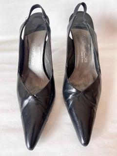 Sergio Rossi Scarpe da cocktail aperte in pelle e raso nero