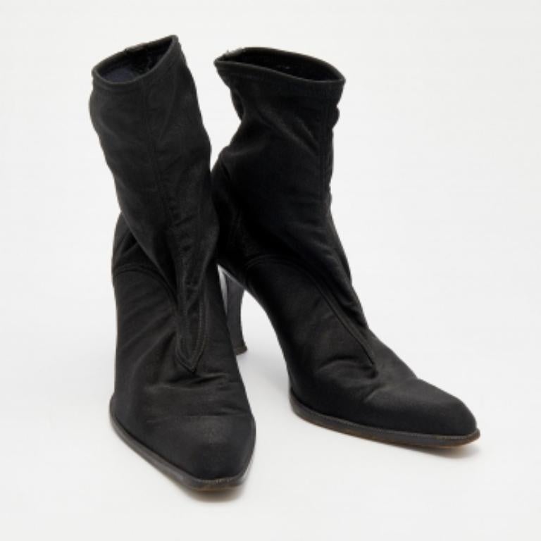 Sergio Rossi Schwarze Stiefeletten aus Spandex in Knöchellänge Größe 39 Damen im Angebot