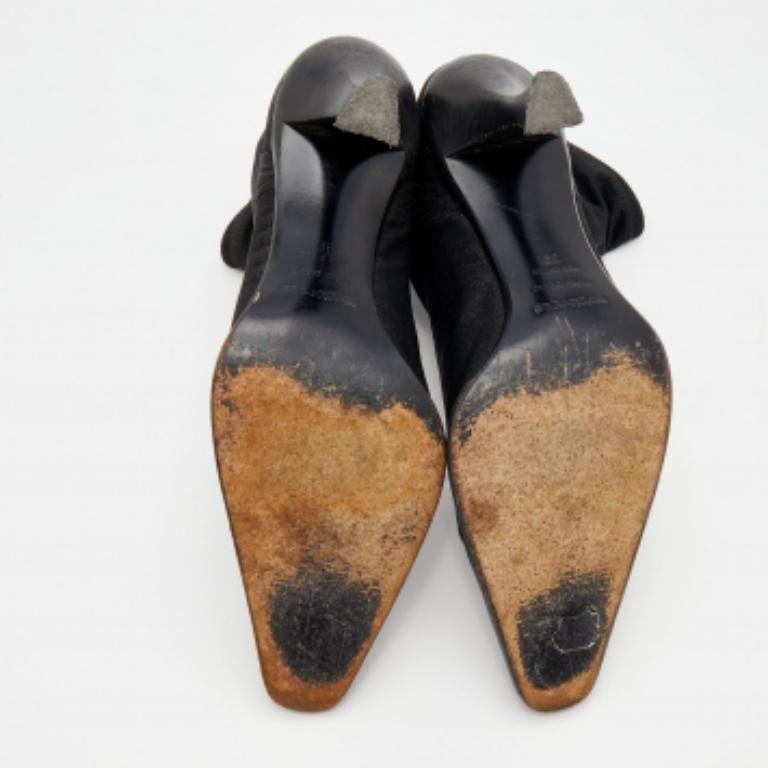 Sergio Rossi Schwarze Stiefeletten aus Spandex in Knöchellänge Größe 39 im Angebot 3