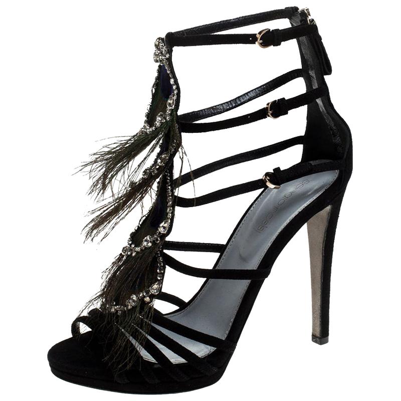 peacocks black sandals