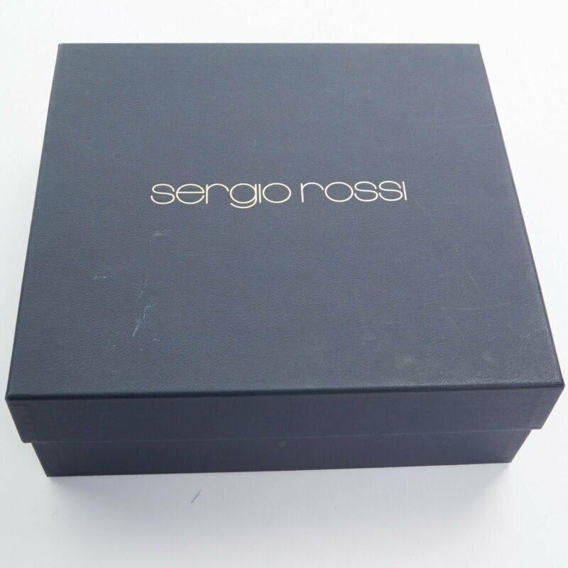 SERGIO ROSSI black suede leather strap buckle peep toe heel ankle bootie EU37 For Sale 7
