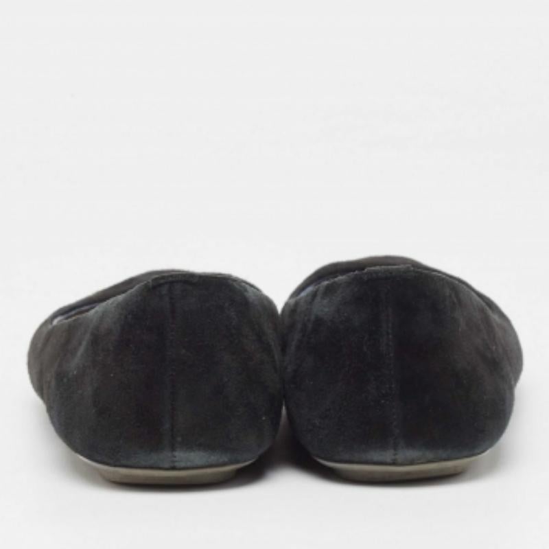 Sergio Rossi Schwarze Ballettschuhe aus Wildleder mit runder Zehe Größe 39,5 im Angebot 2