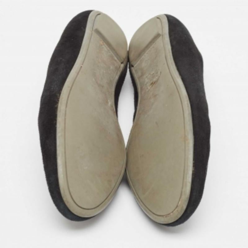Sergio Rossi Schwarze Ballettschuhe aus Wildleder mit runder Zehe Größe 39,5 im Angebot 3