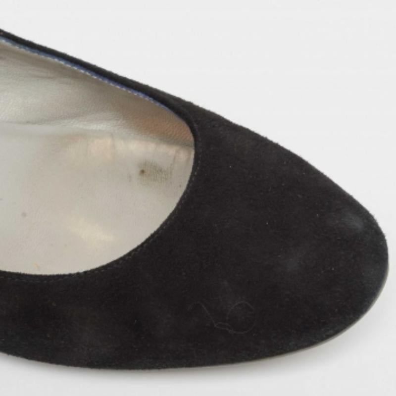 Sergio Rossi Schwarze Ballettschuhe aus Wildleder mit runder Zehe Größe 39,5 im Angebot 4