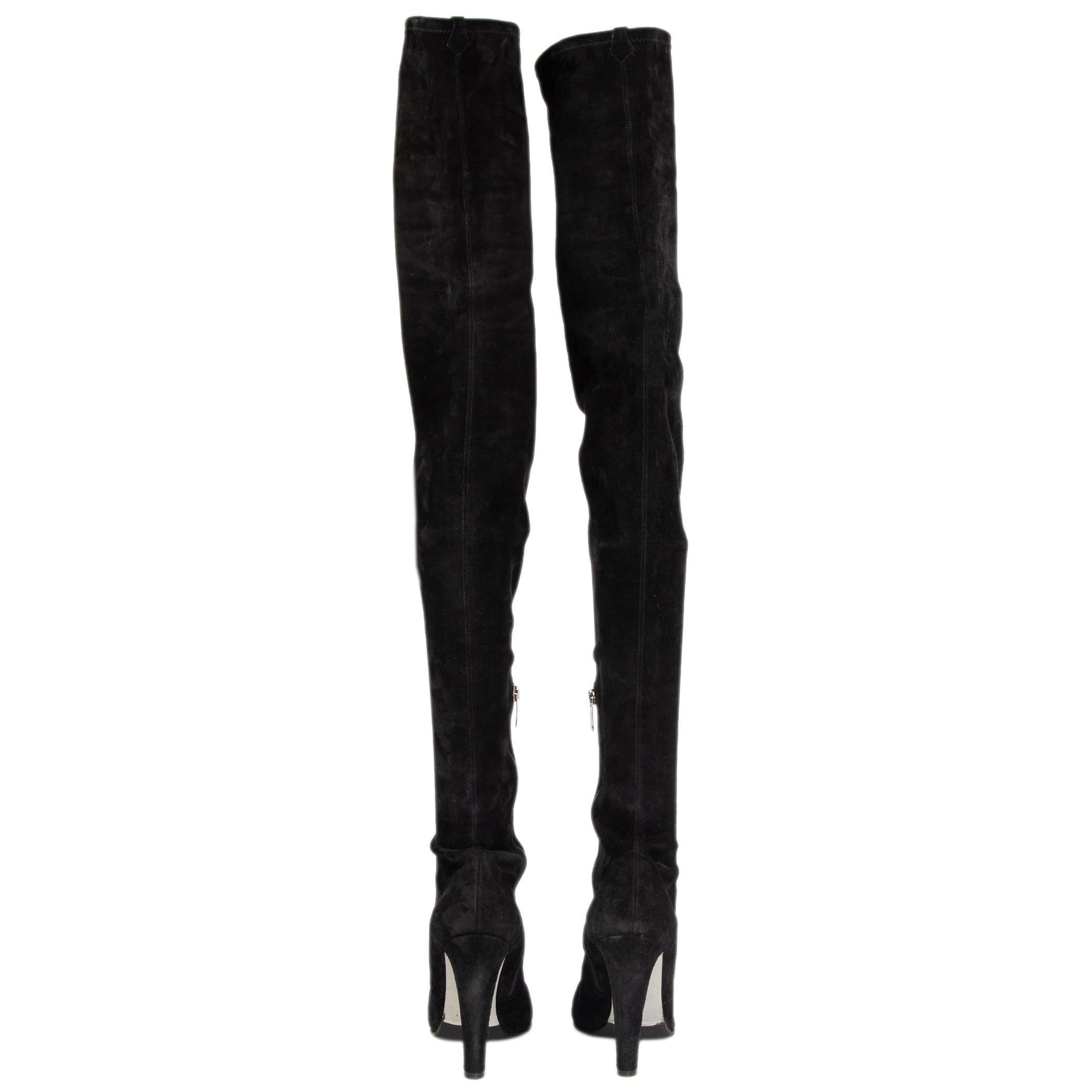 Sergio Rossi Suede Boots in Black Womens Shoes Boots Knee-high boots 