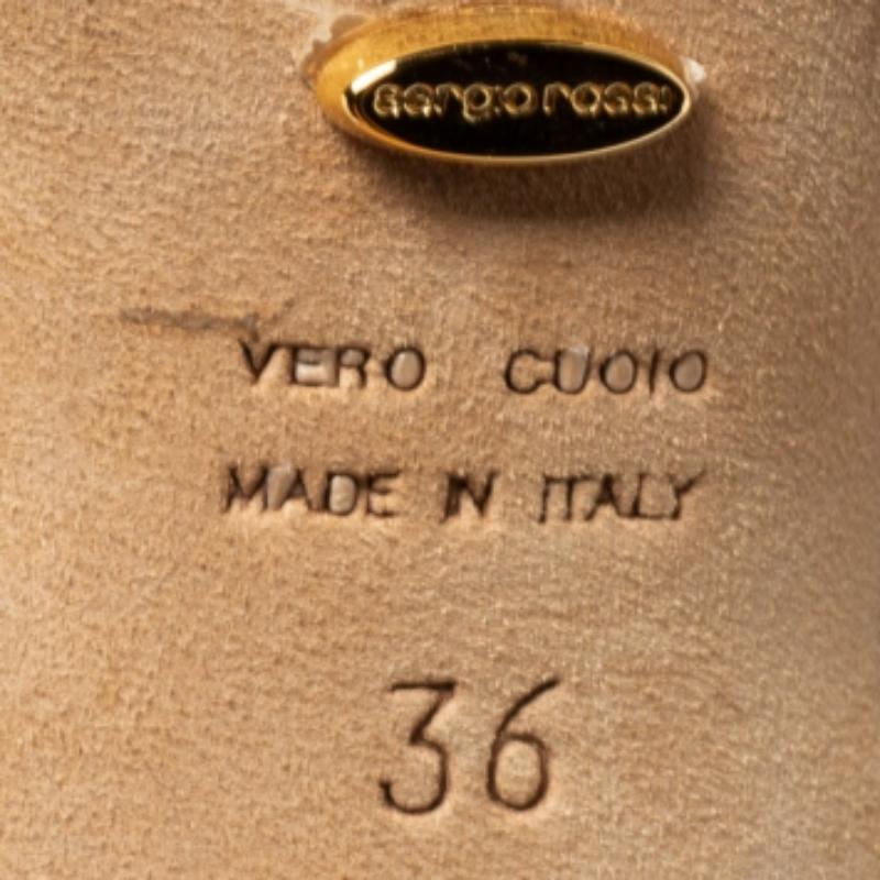 Sergio Rossi Nero/Bianco  Stivaletti in paglia intrecciata e pelle ritagliata misura 36 in vendita 2