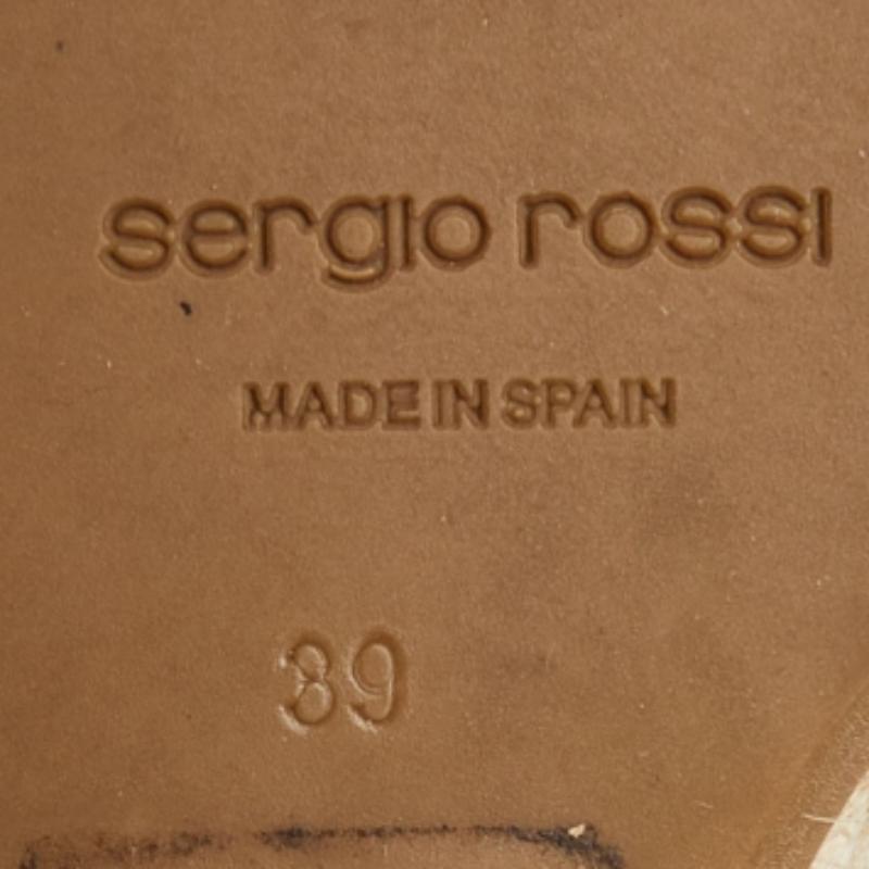 Sergio Rossi Sandales à talons compensés en denim et cuir bleu/noir Taille 39 en vente 3