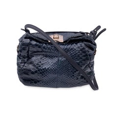 Sergio Rossi Blue Leather Shoulder Bag Handbag