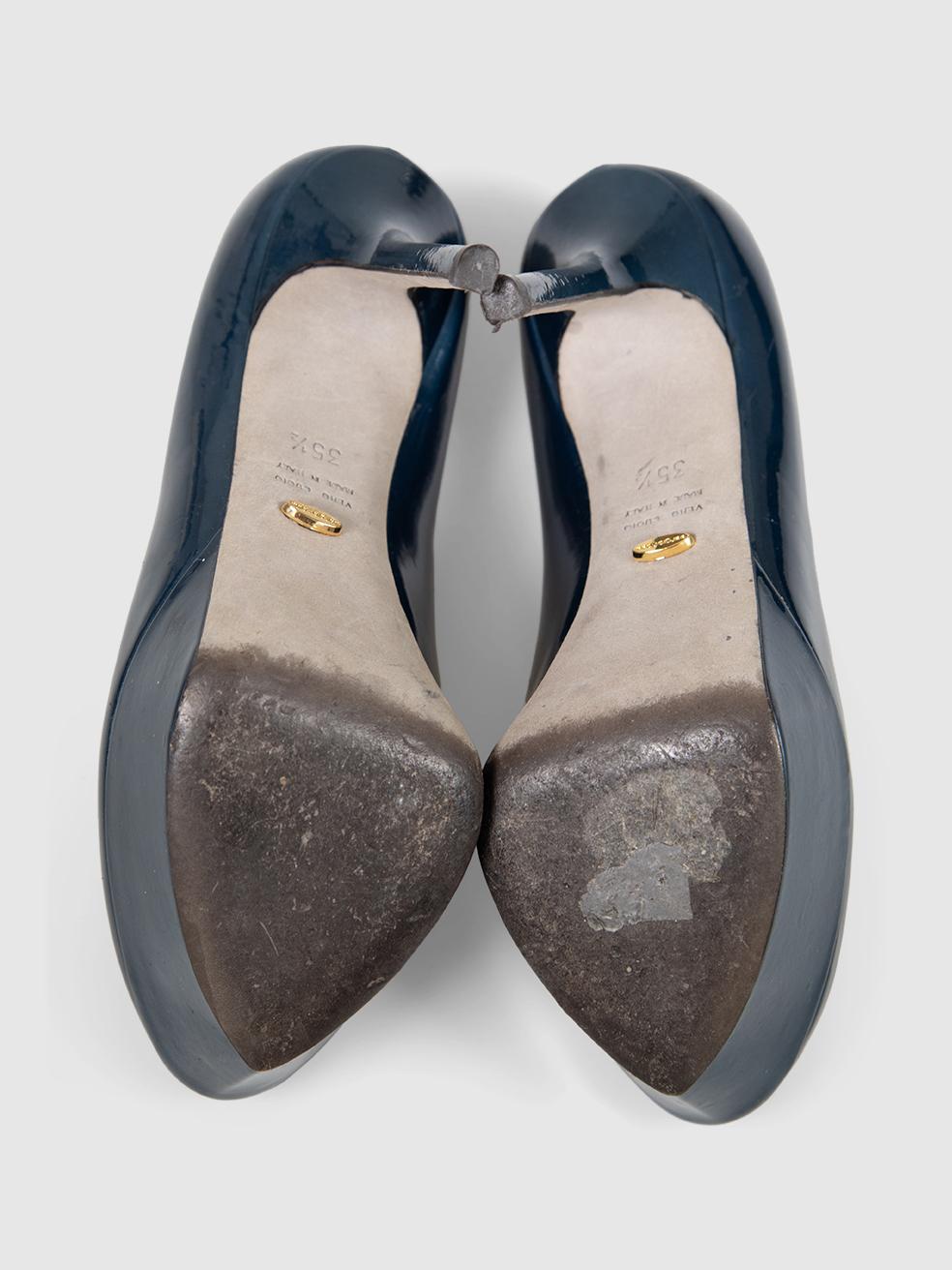 De las mujeres Sergio Rossi Tacones de punta de charol azul Tamaño IT 35.5 en venta