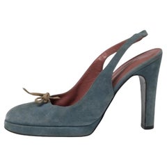 Sergio Rossi - Sandales à bride en daim bleu, taille 37