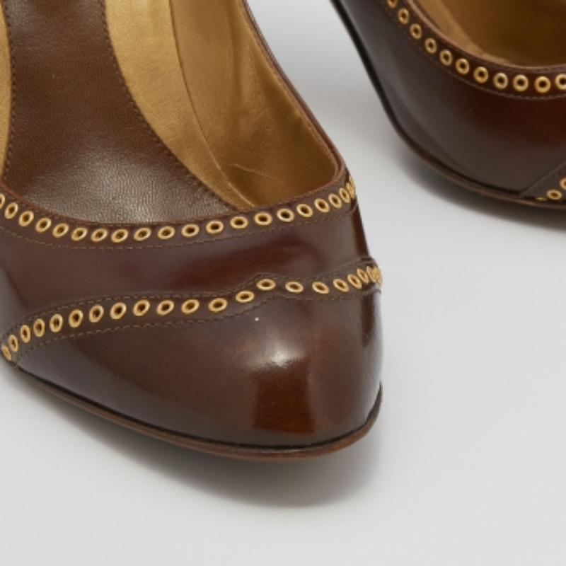 Donna Sergio Rossi Pumps Mary Jane con occhiello in pelle marrone taglia 40 in vendita