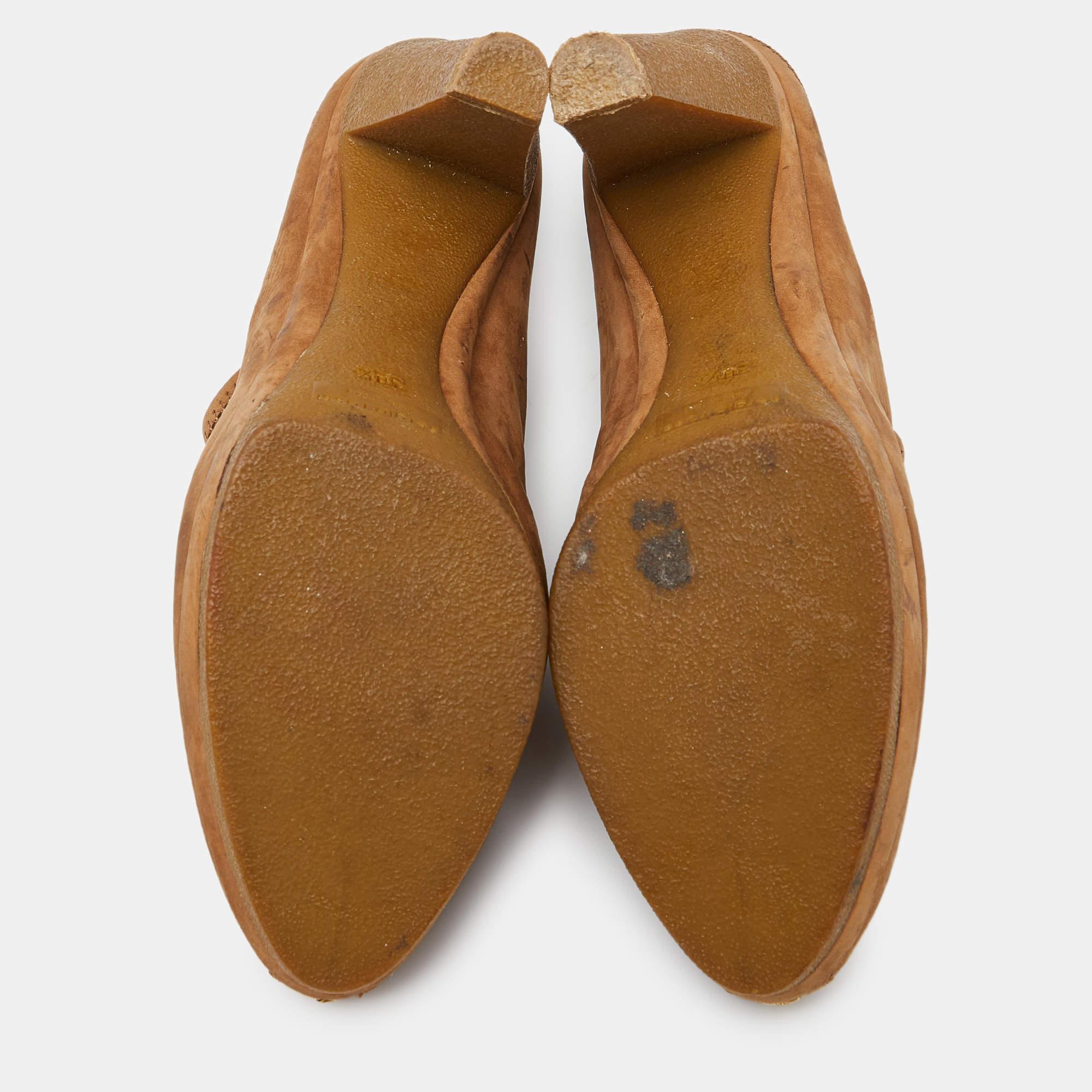 Sergio Rossi Brown Nubuck Leather Zip Platform Mules Size 38.5 For Sale 2
