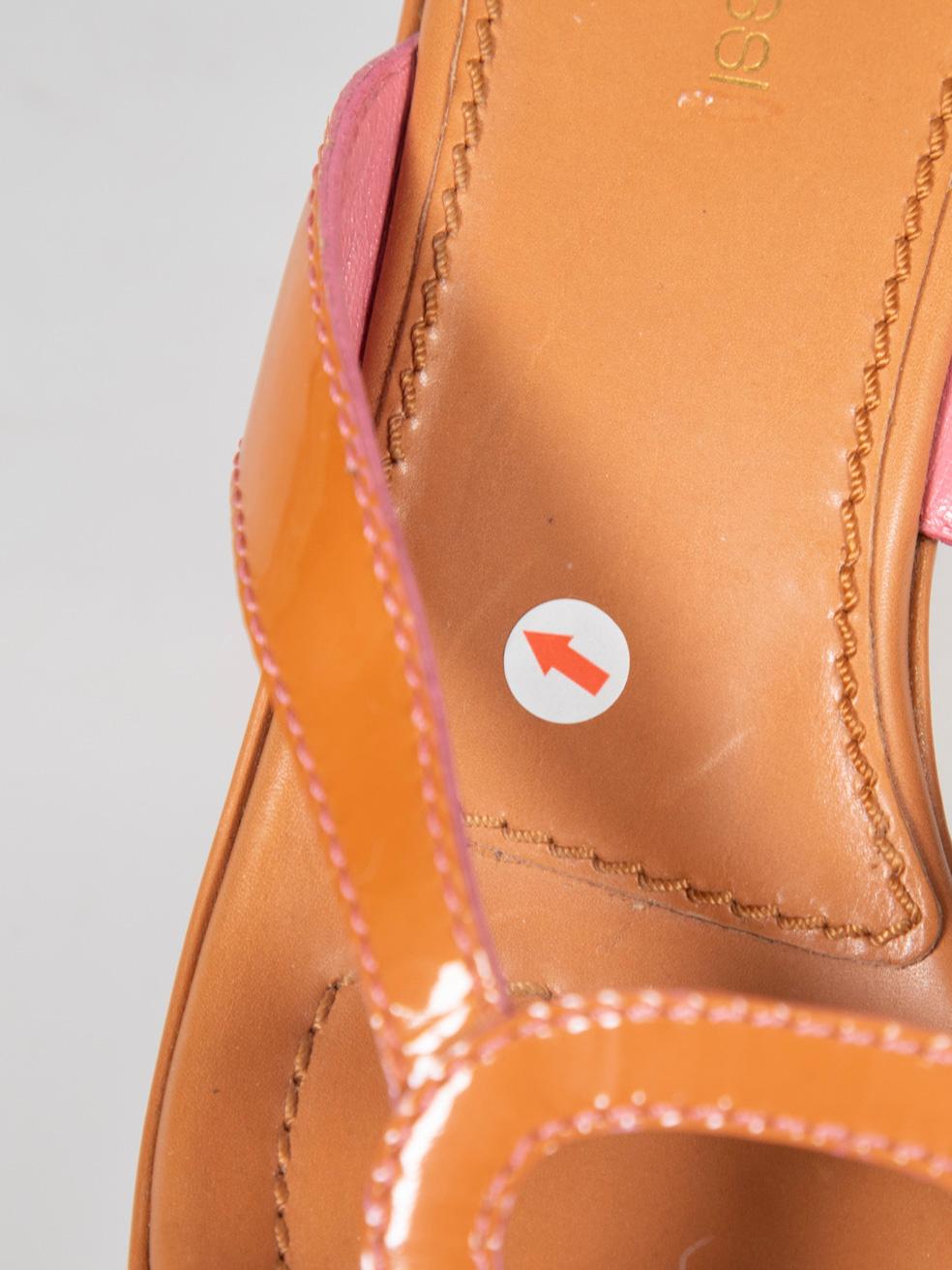 Sergio Rossi Sandalias de plataforma de charol marrón talla IT 38.5 en venta 3