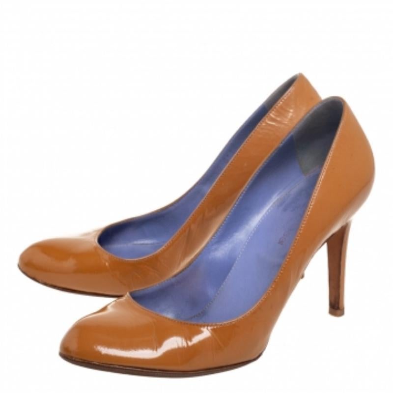 Marrone Sergio Rossi - Décolleté in pelle marrone con punta tonda - misura 38,5 in vendita