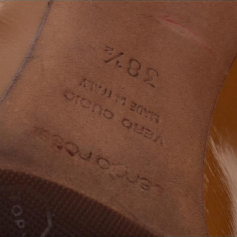 Sergio Rossi - Décolleté in pelle marrone con punta tonda - misura 38,5 in vendita 2