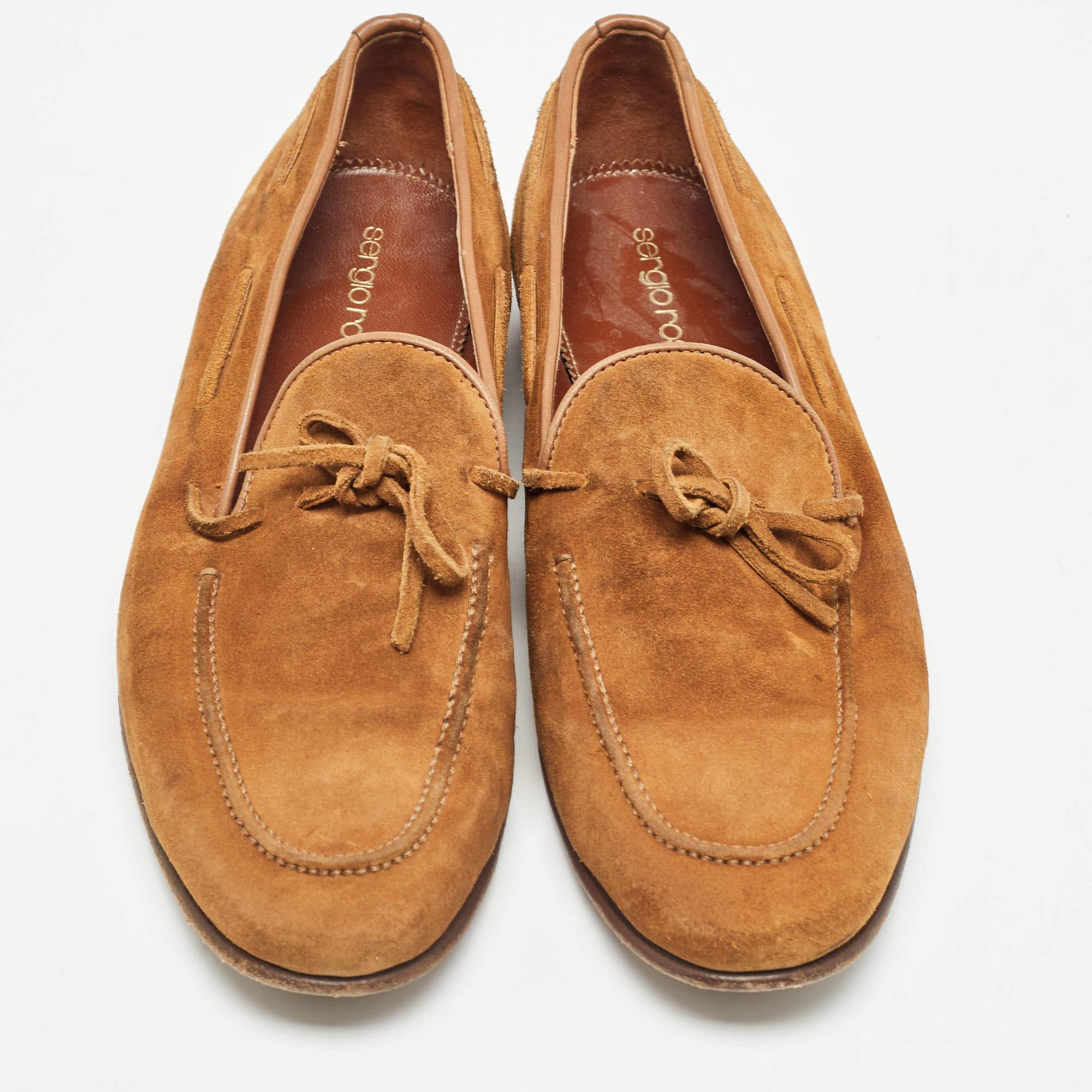 Sergio Rossi Brown Wildleder Loafers Größe 37.5 (Braun) im Angebot