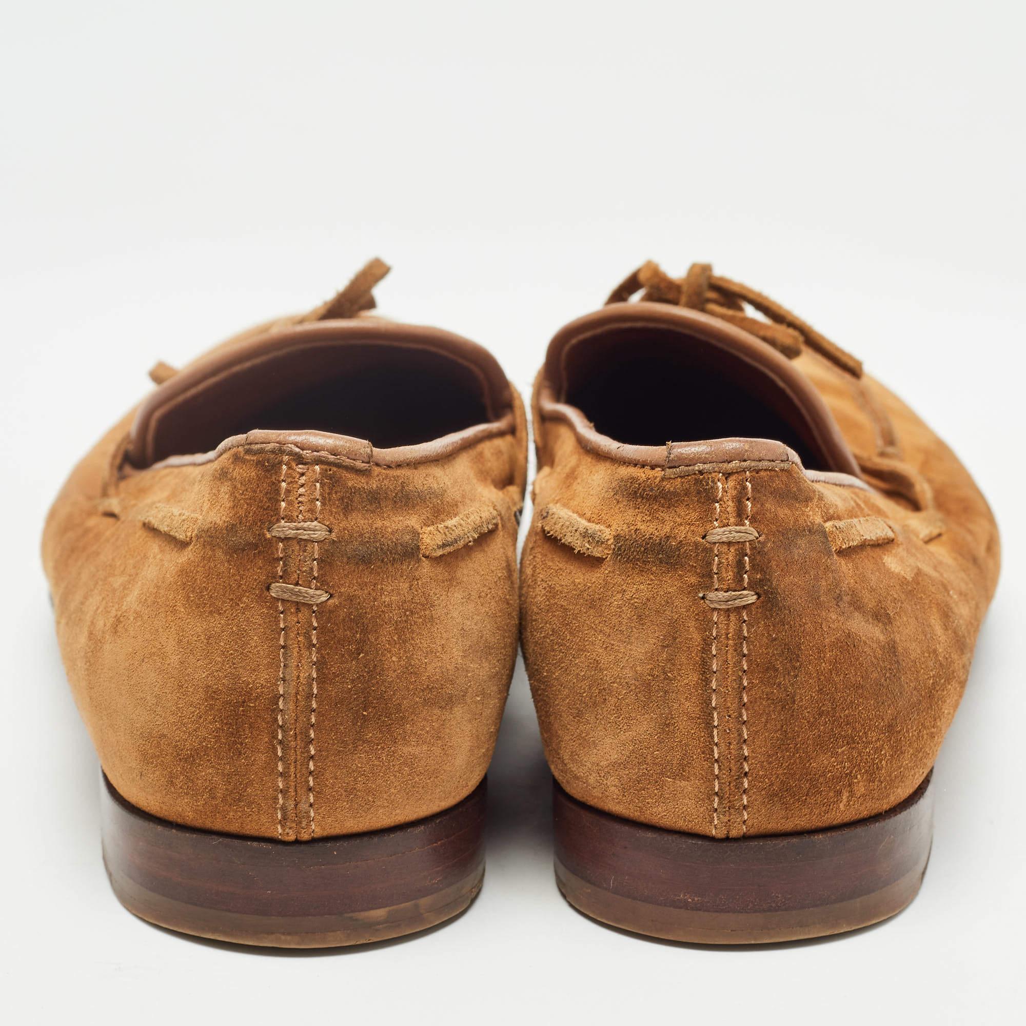 Sergio Rossi Brown Wildleder Loafers Größe 37.5 Damen im Angebot