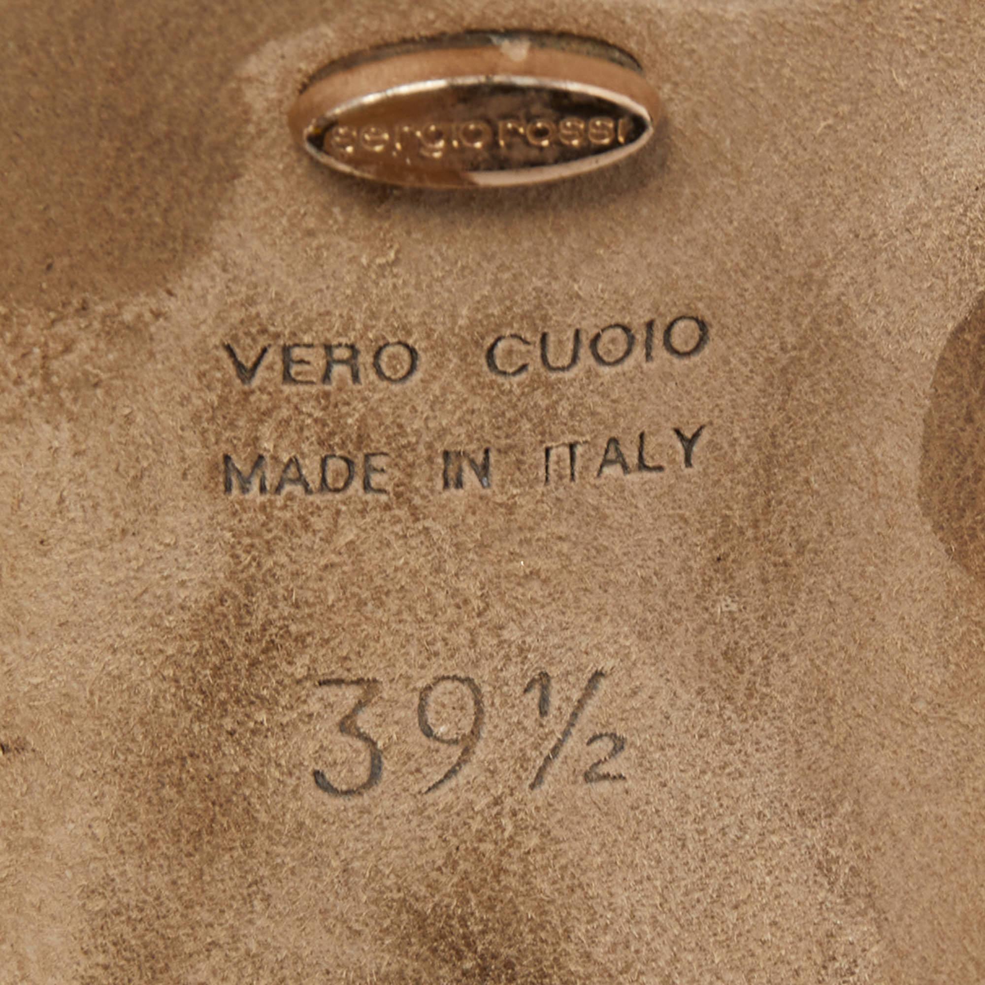 Sergio Rossi Sandales en daim texturé Brown Taille 39.5 3