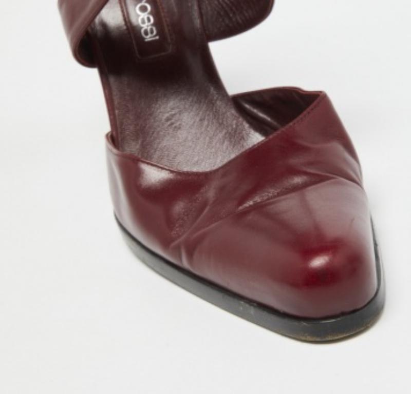 Sergio Rossi escarpins croisés en cuir bordeaux taille 38,5 Pour femmes en vente