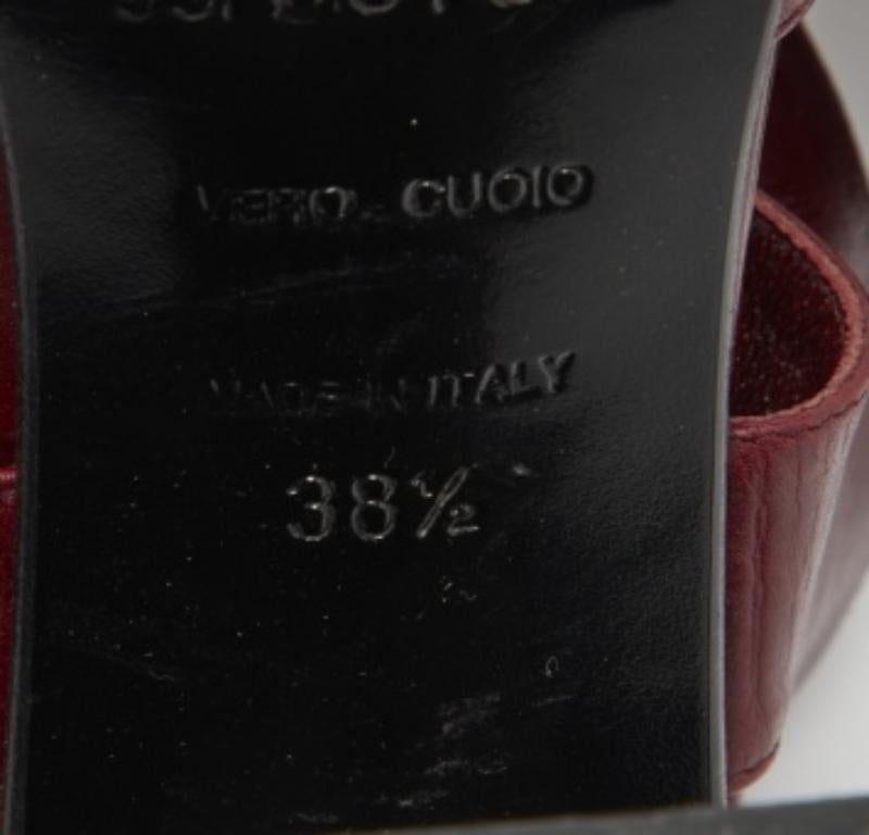 Sergio Rossi escarpins croisés en cuir bordeaux taille 38,5 en vente 3