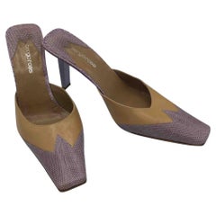 Sergio Rossi Camel Leather Sandals in Multicolor