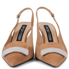 SERGIO ROSSI escarpins SR1 à brides en daim cognac 38,5