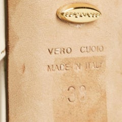 Sergio Rossi Cream Patent Peep Toe Platform Slingback Pumps Size 38