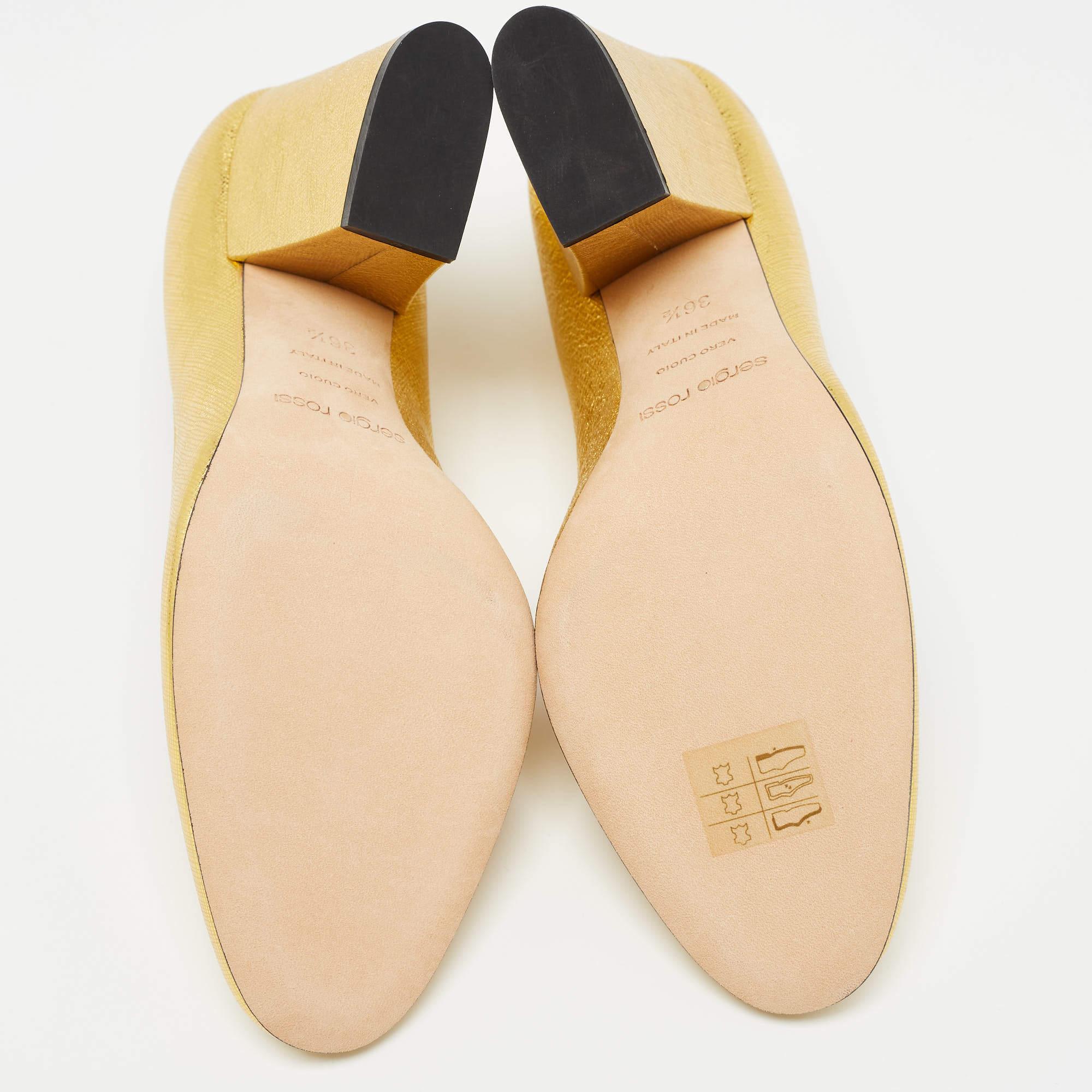 Sergio Rossi - Décolleté con tacco in pelle d'oro misura 36,5 1