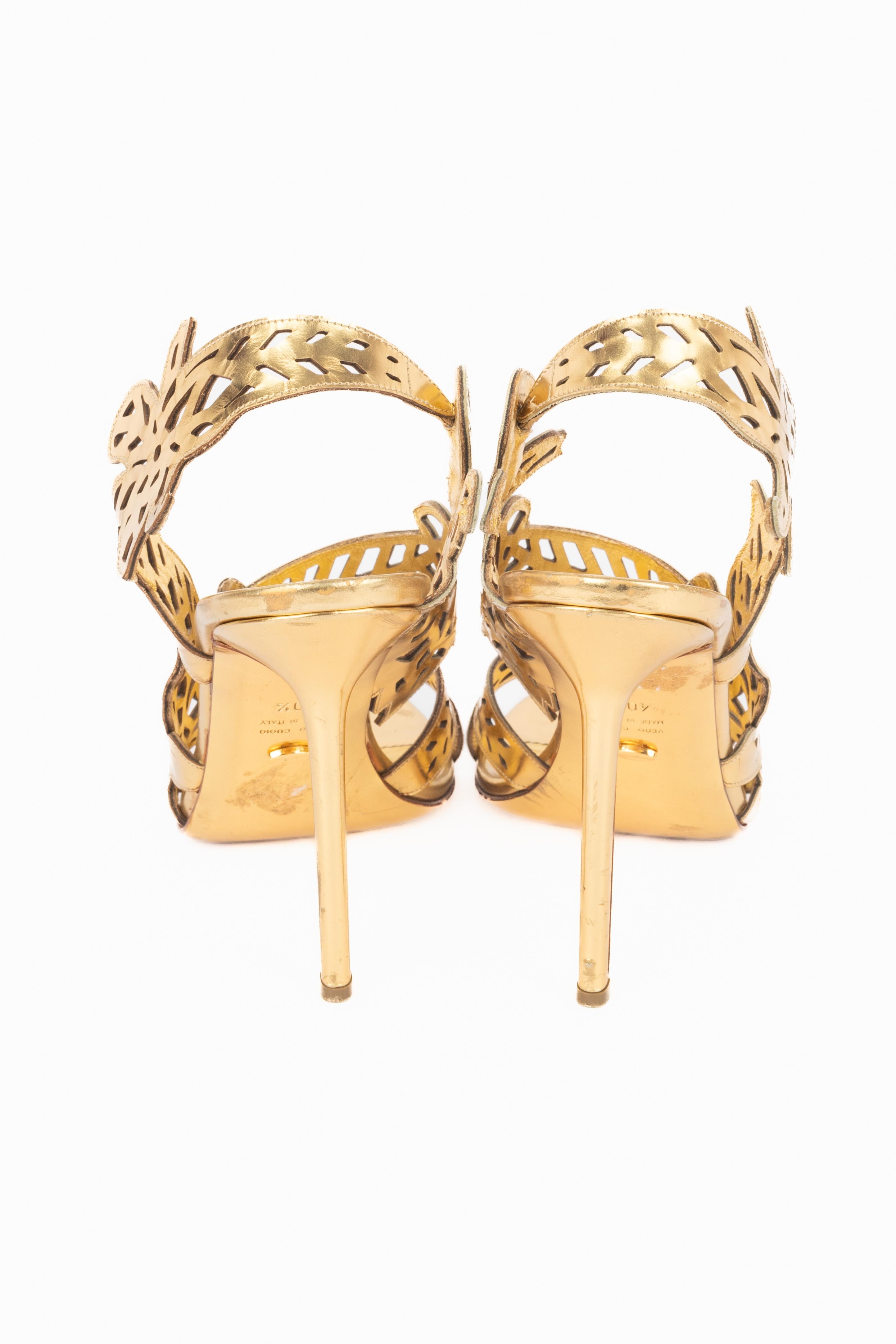 Donna Sergio Rossi, tacchi a spillo in pelle dorata in vendita