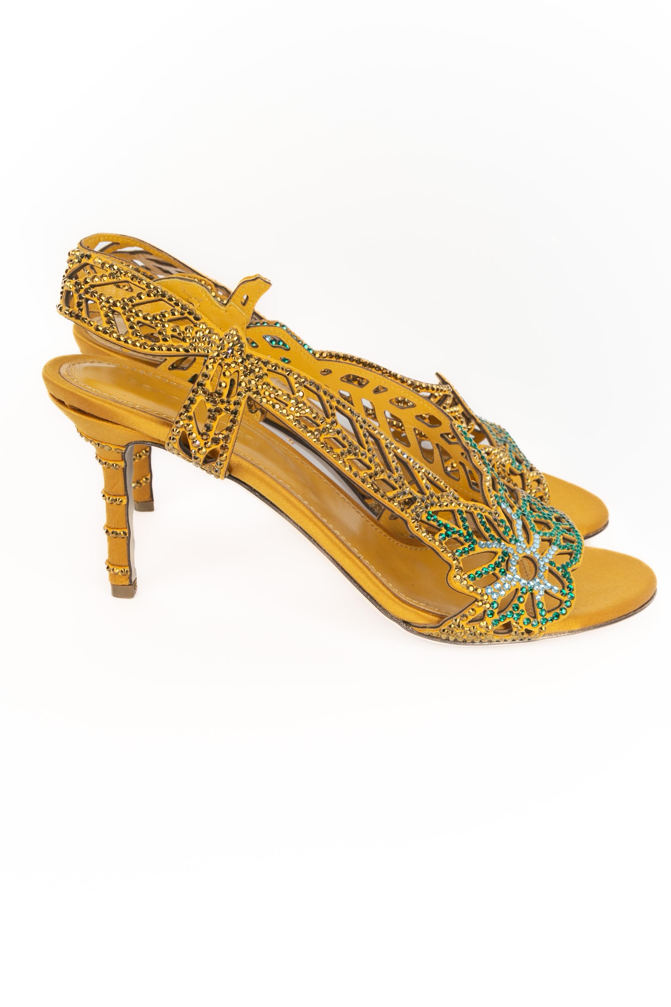 Sergio Rossi goldene Pumps (Braun) im Angebot