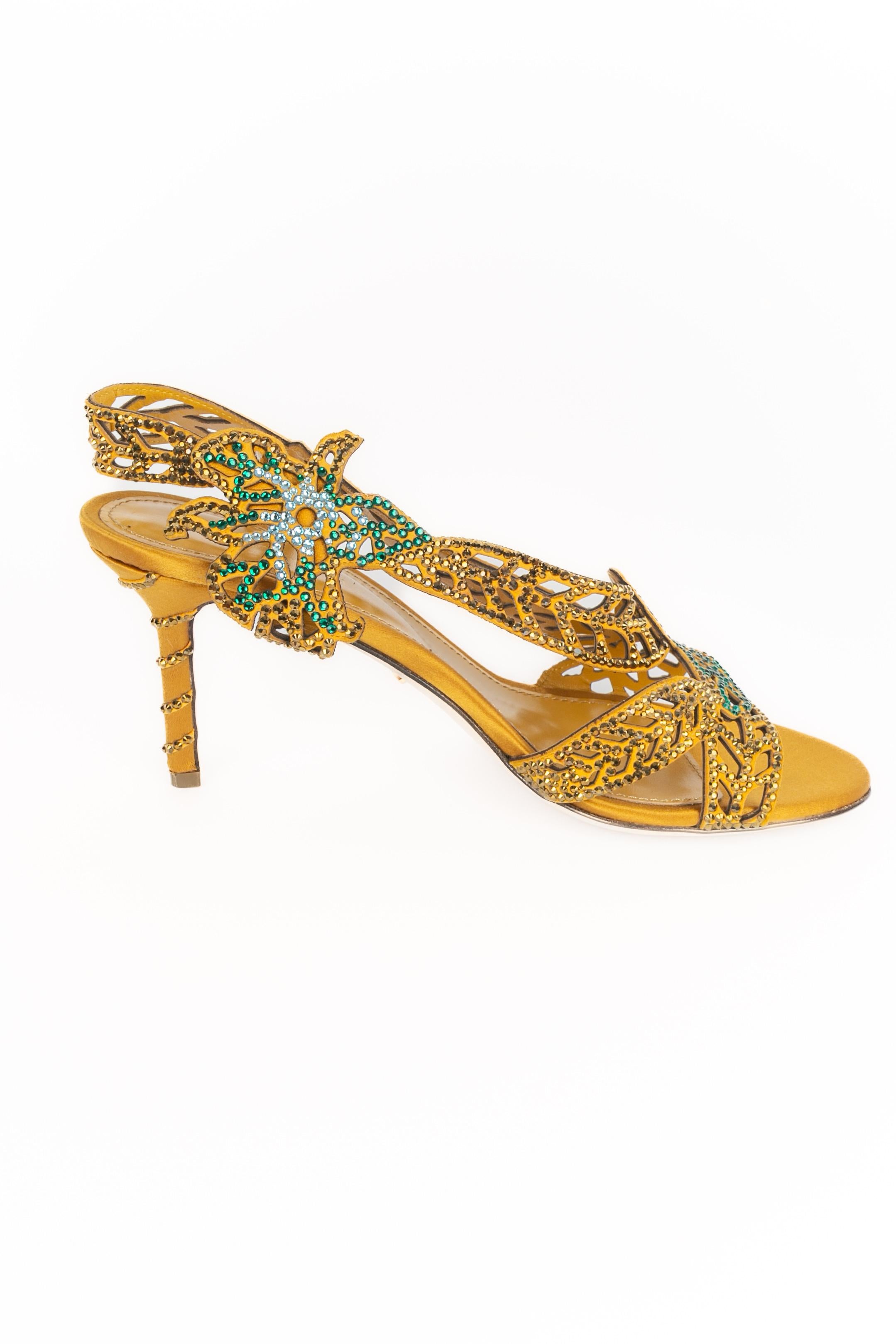 Sergio Rossi goldene Pumps im Angebot 2