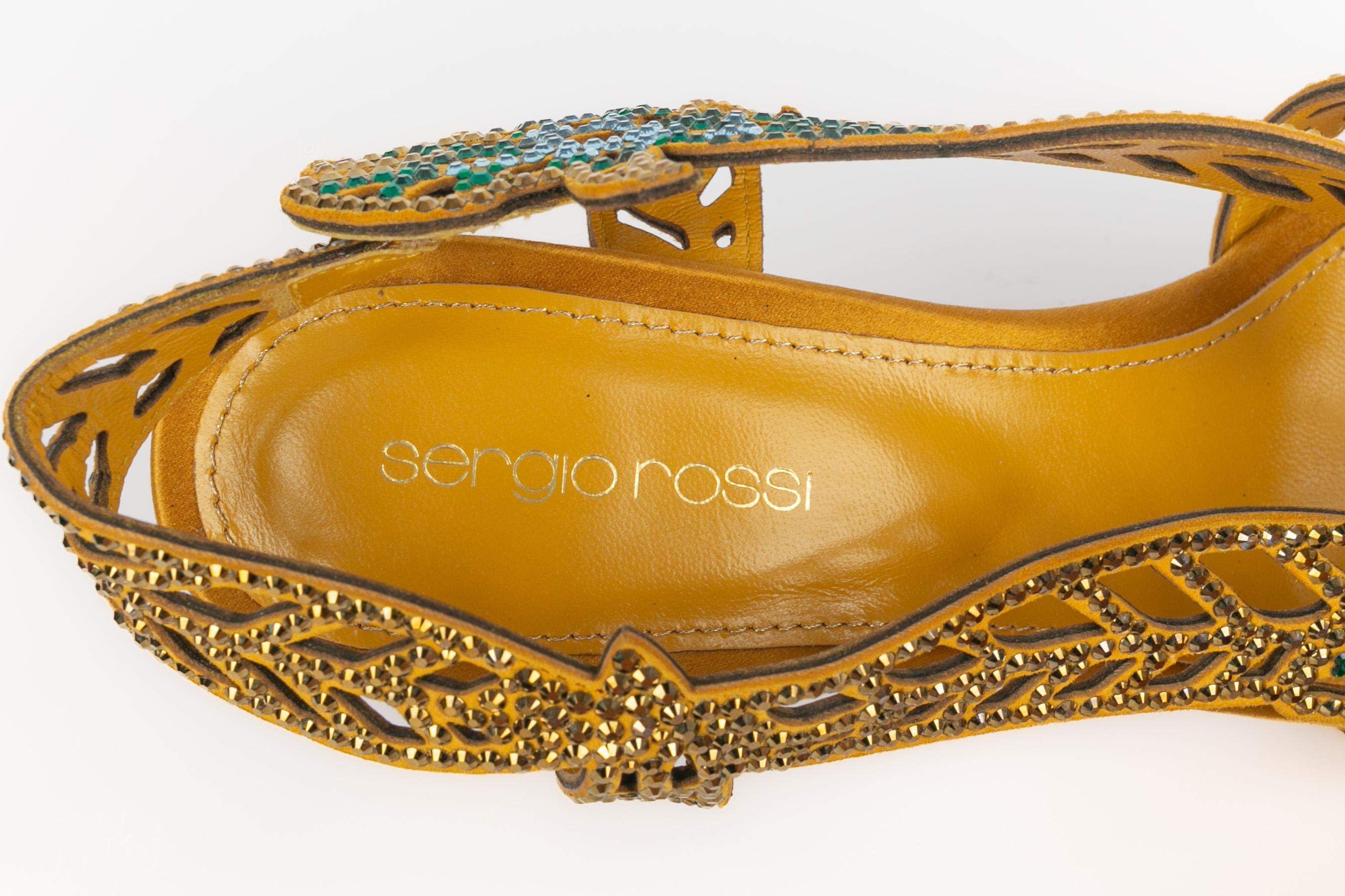 Sergio Rossi goldene Pumps im Angebot 3