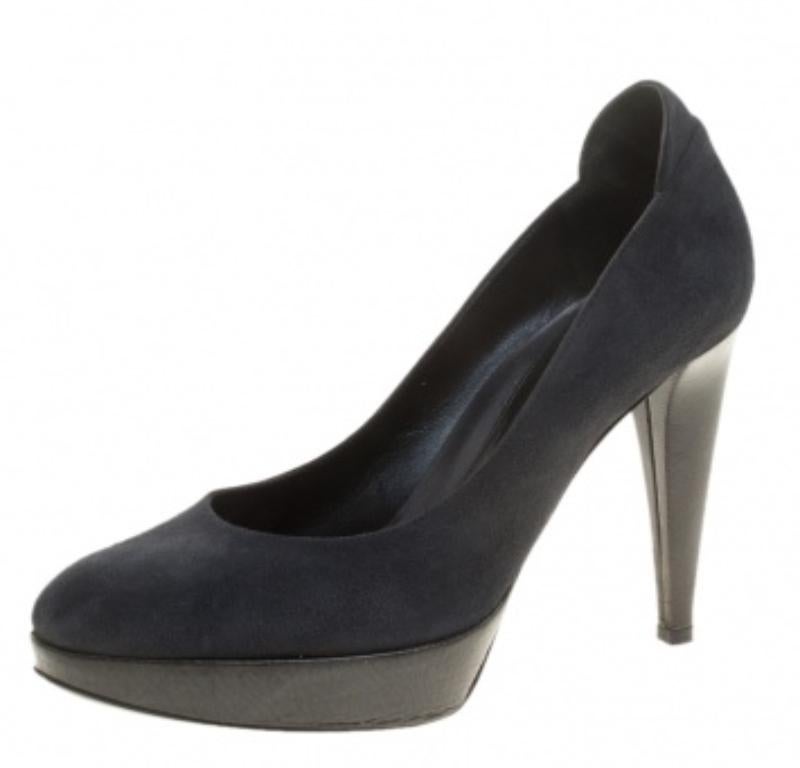 Noir Escarpins compensés Sergio Rossi gris, taille 37 en vente